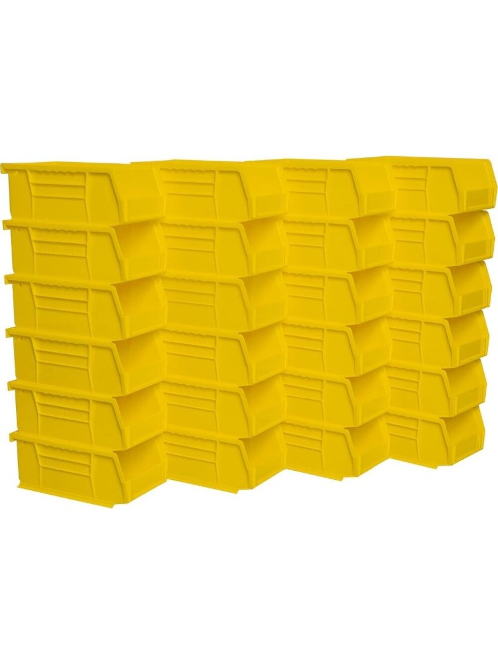 24-Pack Yellow Plastic Storage Bins, 7"x4"x3", Durable Organizing Solutions
